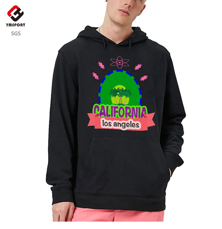 100% cotton fleece hoodies black